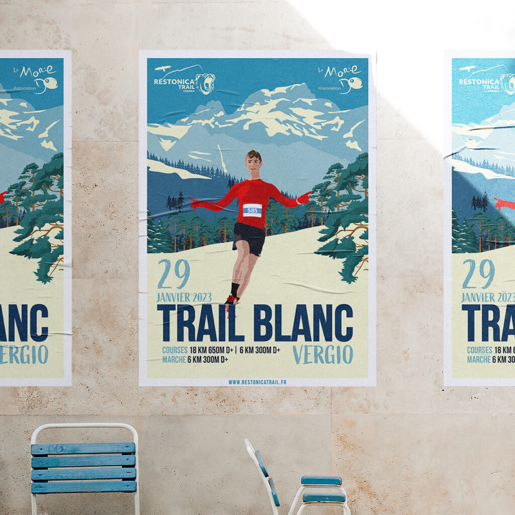 Affiche restonica trail blanc 2023